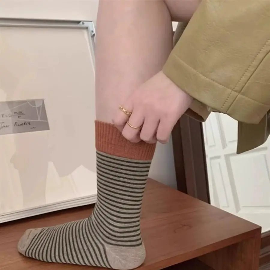 Women's Striped Preppy Long Socks – Classic Knee High Socks - lily supply