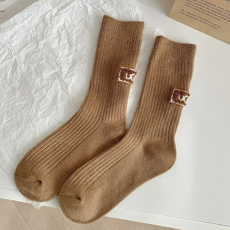 Women's Furry Heel Knitted Snow Boot Socks – Cosy Winter Boot Socks - lily supply