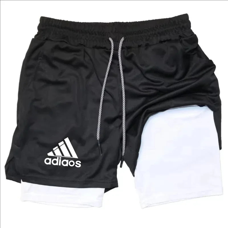 Men's 2-in-1 Mesh Compression Shorts – Breathable Quick Dry Gym Fitness Running Shorts