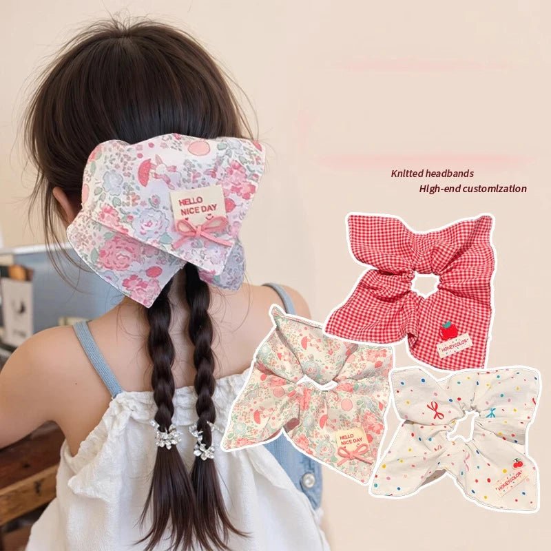 Cute Square Scrunchie for Girls - Sweet Children's Hair Tie Headband - lily supply