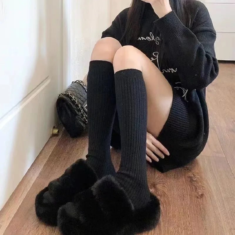 Women's Harajuku Lolita Vertical Bar Knee Socks – Striped Long Socks - lily supply