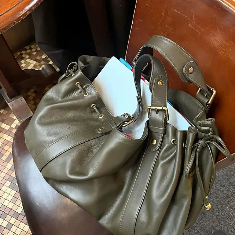 Women's Crossbody Simple Handbag Commuter Shoulder Boston Bag Stylish Versatile Work Bag Soft Polyester Interior