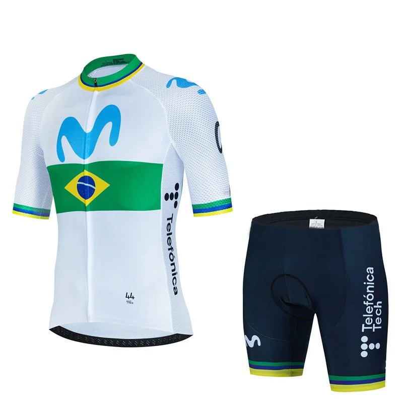 Movistar Team Cycling Jersey – Short Sleeve Spain Anti - UV Sportswear - lily supply