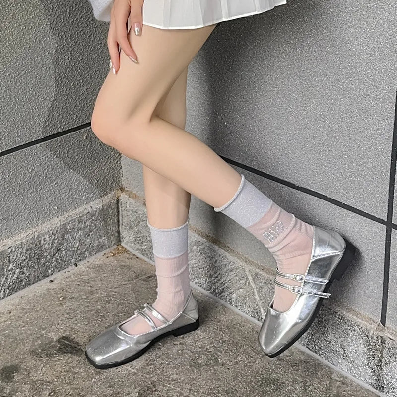 Women's Ballet Lace Glass Wire Transparent Socks – Sheer Ankle Socks