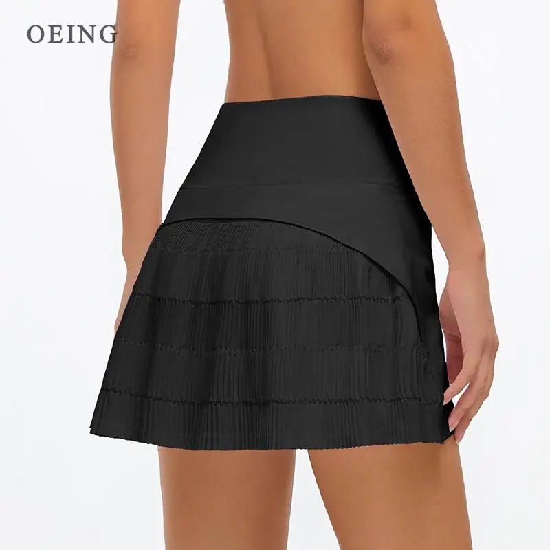 Women Sports Tennis Skirts Fitness Running Shorts High Waist Athletic Skirt With Pockets Pleated Sport Skort Golf Sportswear - lily supply