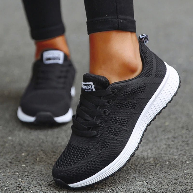 Women's Sneaker 2025 New Fashion Breathable Trainers Comfortable Sneakers Mesh Fabric Lace Up Women's Tennis Shoes For Women - lily supply