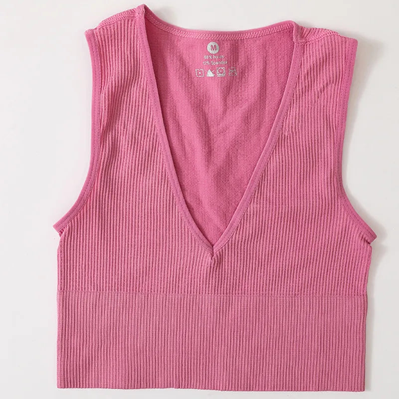 Women's V-Neck Seamless Bra Camisole