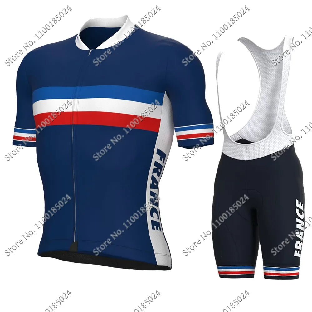 France National Team 2026 Cycling Jersey Set Summer Bicycle Clothing Road Bike Shirts Suit Bicycle Bib Shorts MTB Ropa Maillot - lily supply