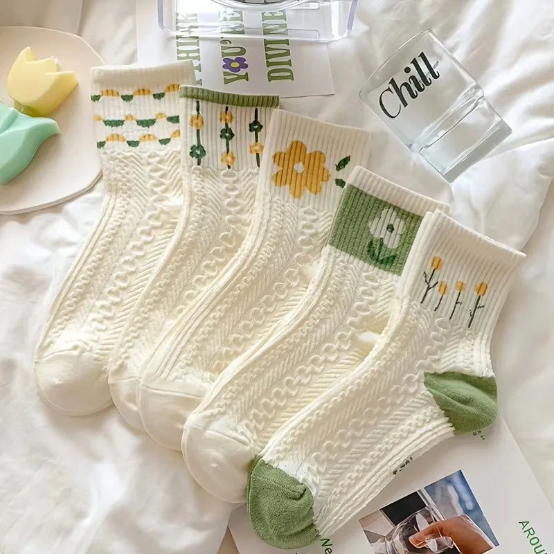 Women's Cartoon Print Mid-Length Socks – Fun Casual Socks