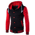 Men's Baseball Jersey Hooded Sweater Coat - lily supply