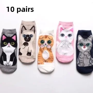 Women's Cartoon Cat Ankle Socks – Cute Kawaii Casual Socks - lily supply
