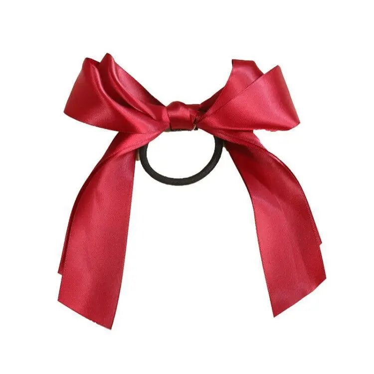Korean BowKnot Hair Tie Scrunchies - Long Ribbon Elastic Hair Bands - lily supply