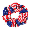 USA Flag Hair Scrunchies - Red White & Blue Patriotic Elastic Hair Ties - lily supply