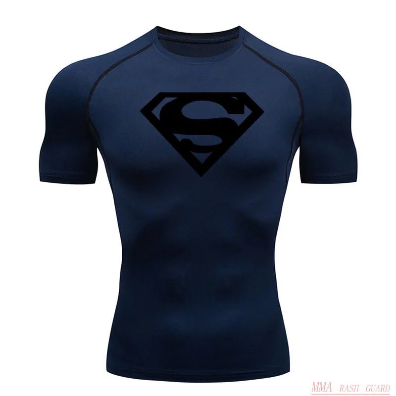 Sports Compression Shirt Men's T-Shirt Short Sleeve Quick Dry Summer Fitness Top Bodybuilder T-shirt Running Men's Gym Clothing - lily supply