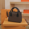 Women's PU Leather Plaid Crossbody Shoulder Bag - Square Top Handle